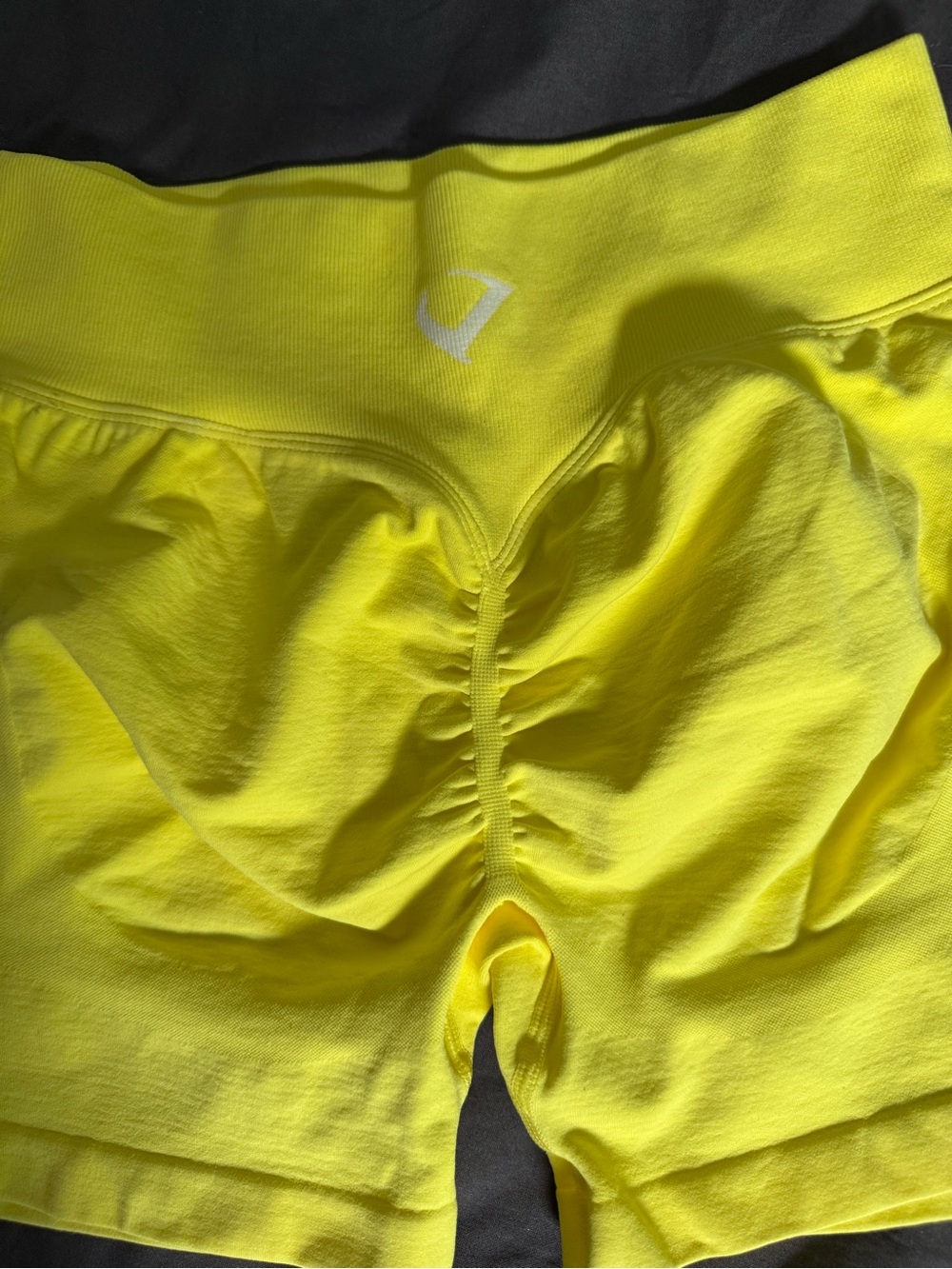 High-Waist Yellow Athletic Compression Shorts by - Picture 6 of 10